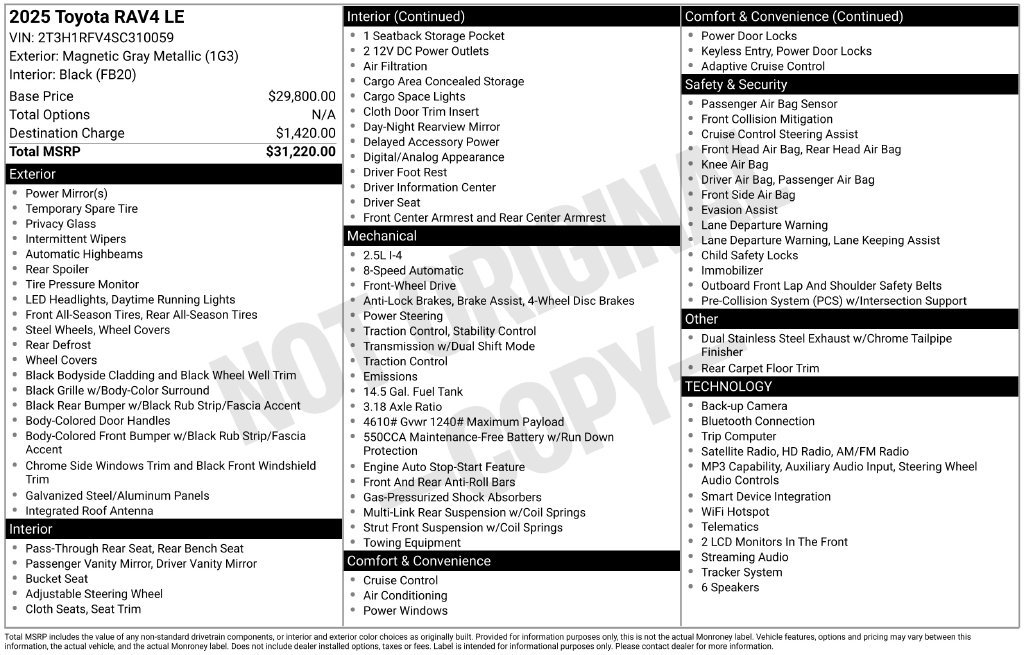 Used 2025 Gray Toyota LE image 4