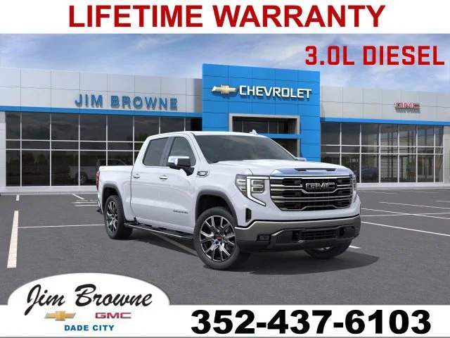 New 2026 Glacier White Tricoat GMC SLT image 1