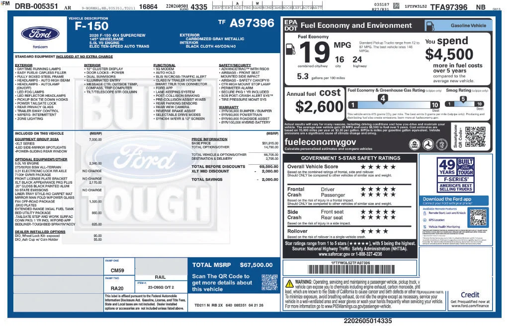 New 2026 Carbonized Gray Metallic Ford XLT image 30