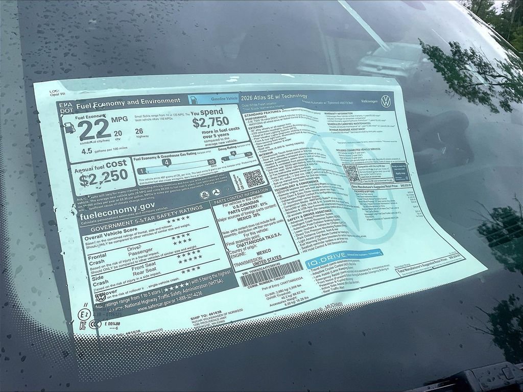 New 2026 White/off-white Volkswagen 2.0T SE w/Technology image 18