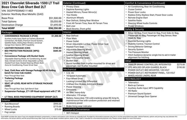 2021 Chevrolet Silverado 1500 LT Trail Boss 4X4 Crew Cab Short Box's photo