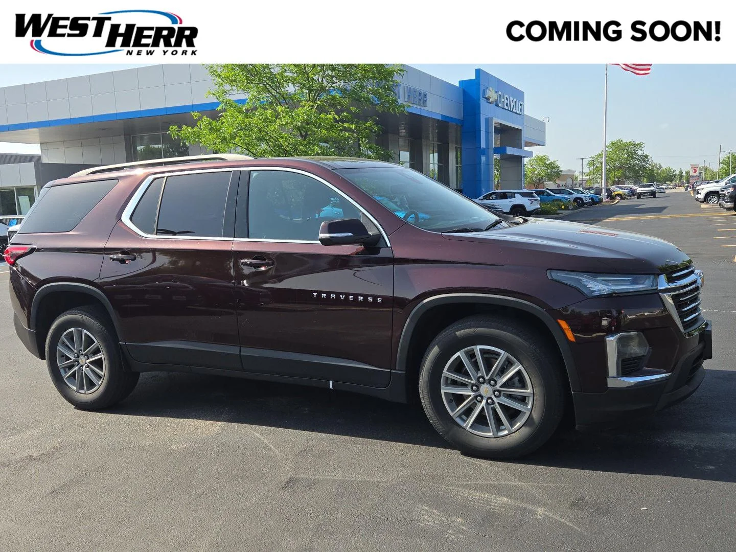 Used 2023 Black Cherry Metallic Chevrolet LT Cloth image 1