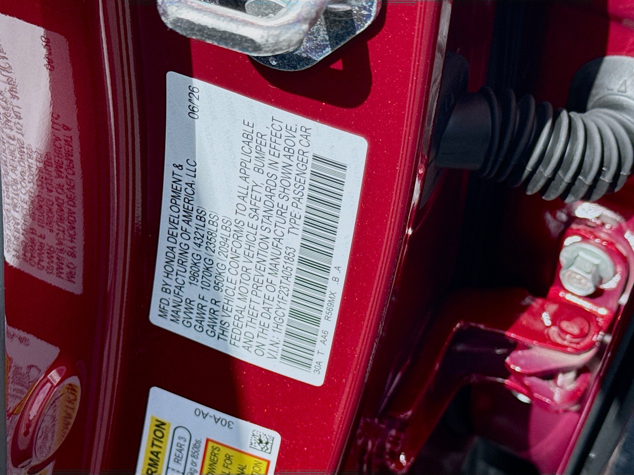 New 2026 Radiant Red Metallic Honda LX image 27