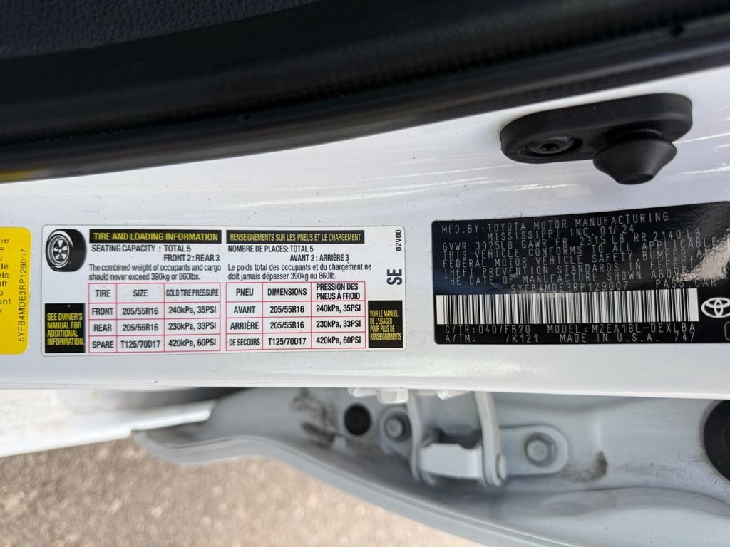 Used 2024 White Toyota LE image 13