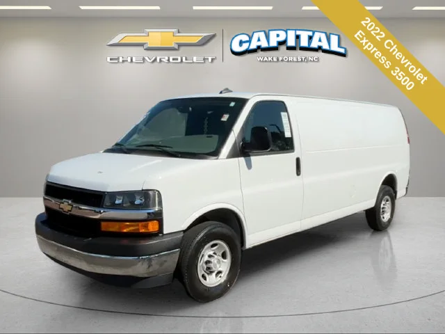 Used 2022 SUMMIT WHITE Chevrolet RWD 3500 Extended Wheelbase WT image 1