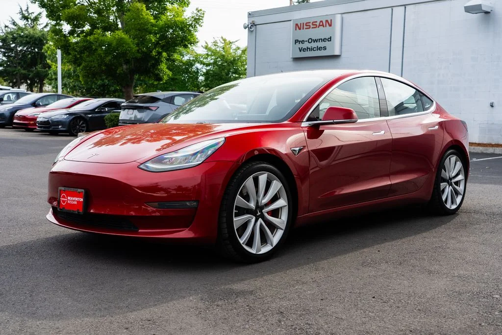 Used 2018 Red Tesla Performance image 3