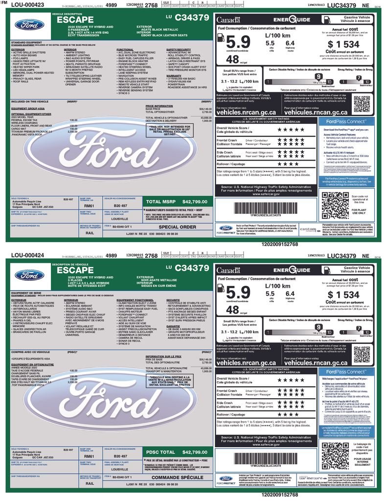 Used 2020 Black Ford Titanium image 32