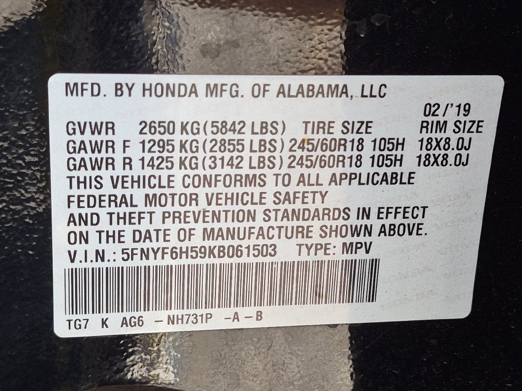 Used 2019 Black Honda EX-L image 25