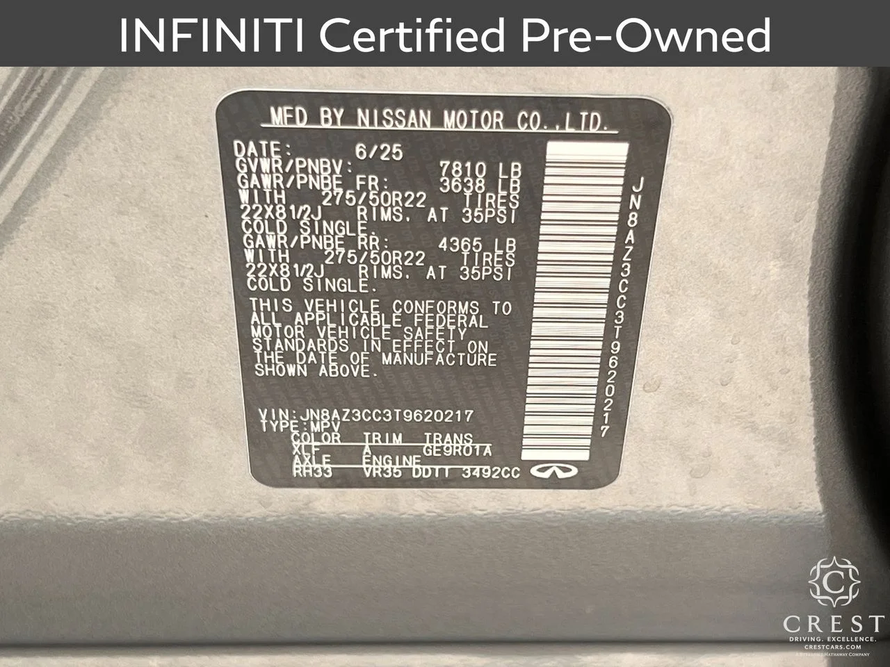 Certified Used 2026 Dynamic Metal Black Obsidian INFINITI AUTOGRAPH image 34