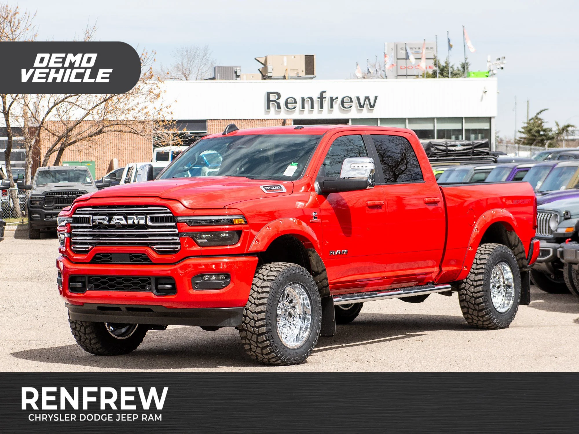 Used 2026 Red RAM Laramie*, 2 Inch Lift, 20 Inch Chrome Wheels, 35 Inch Tires, Trigger Industries MudFlaps image 1