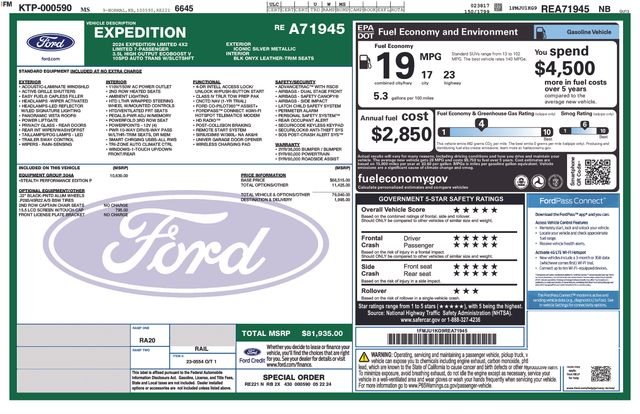 Used 2024 Silver Metallic Ford Limited image 7