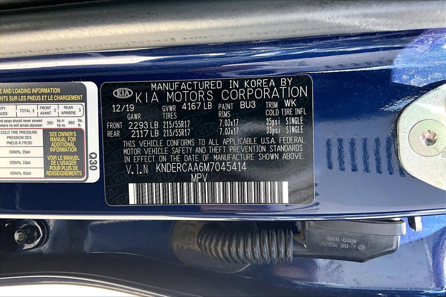 Used 2021 Dark Ocean Blue Kia EX image 31