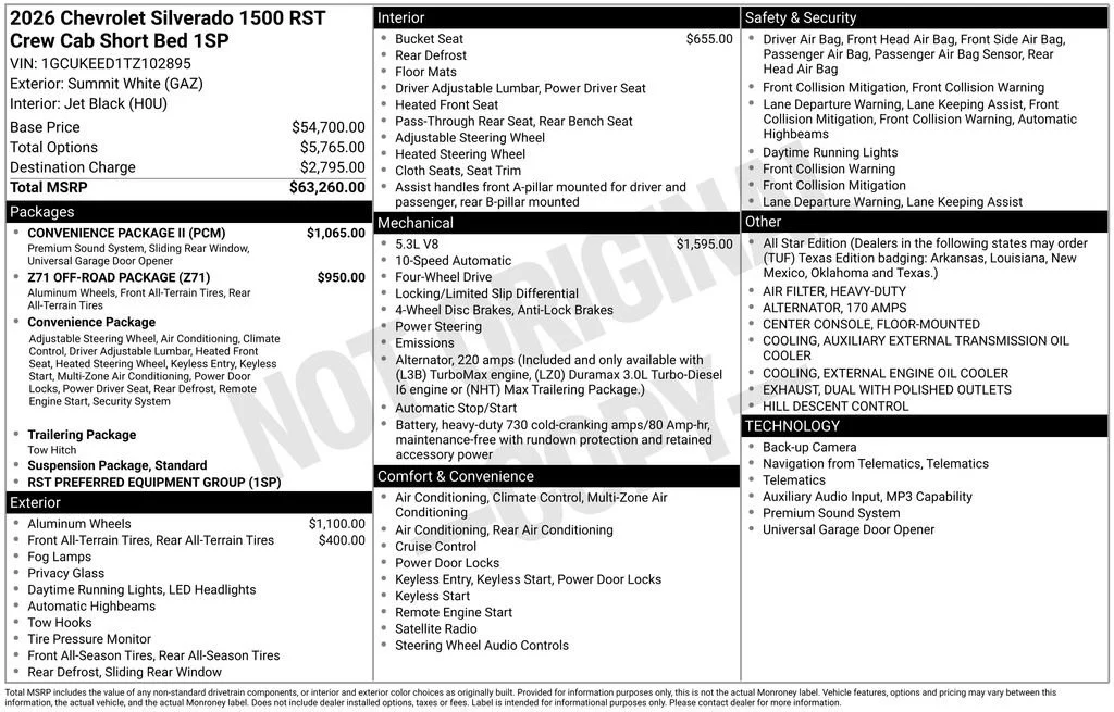 Used 2026 Summit White Chevrolet RST image 39
