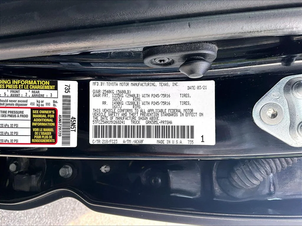 Certified Used 2021 Black Toyota SR5 image 36