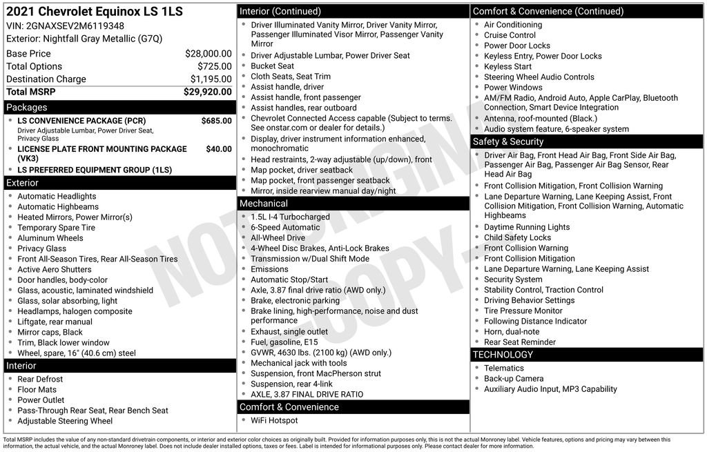 Used 2021 Gray Chevrolet LS image 7
