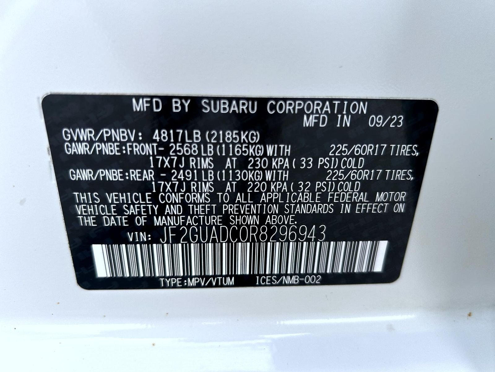 Used 2024 White Subaru Premium image 25