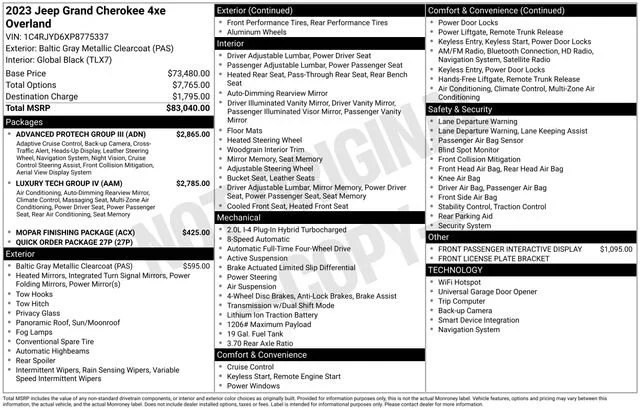 Used 2023 Baltic Gray Metallic Clearcoat Jeep Overland image 36