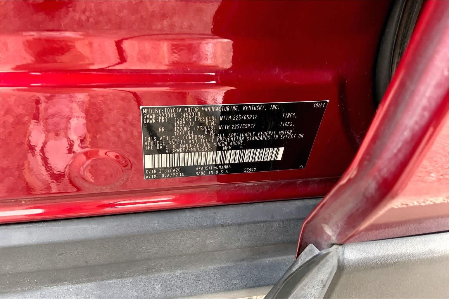 Used 2021 Ruby Flare Pearl Toyota Hybrid XLE image 37