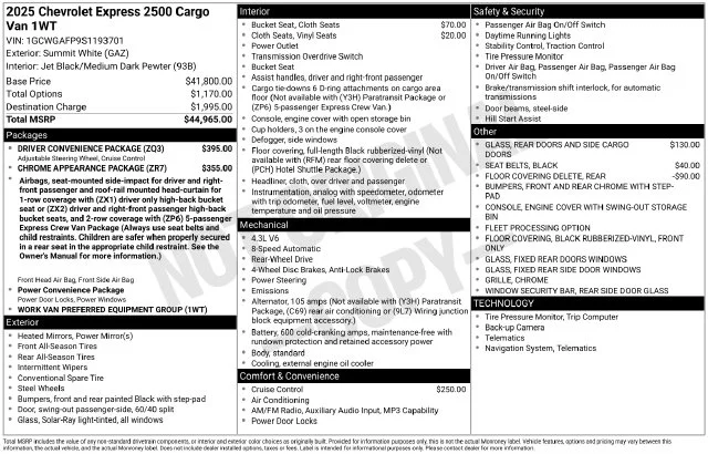 Used 2025 White Chevrolet Work Van image 4