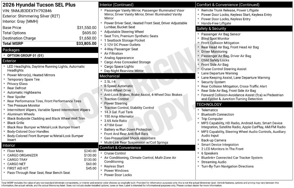New 2026 Silver Hyundai SEL Plus FWD image 23