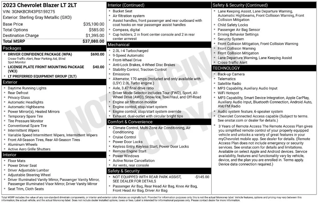 Used 2023 Sterling Gray Metallic Chevrolet LT image 37