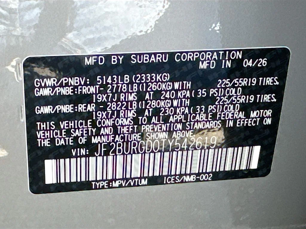 New 2026 Beige Subaru Limited XT image 43