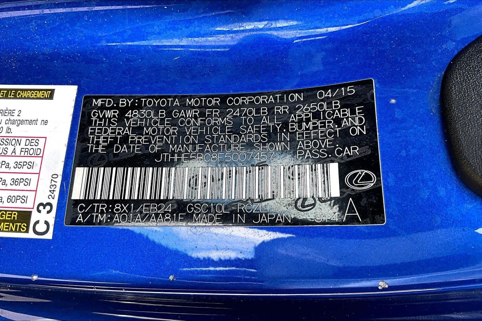Used 2015 Ultrasonic Blue Mica 2.0 Lexus  image 35