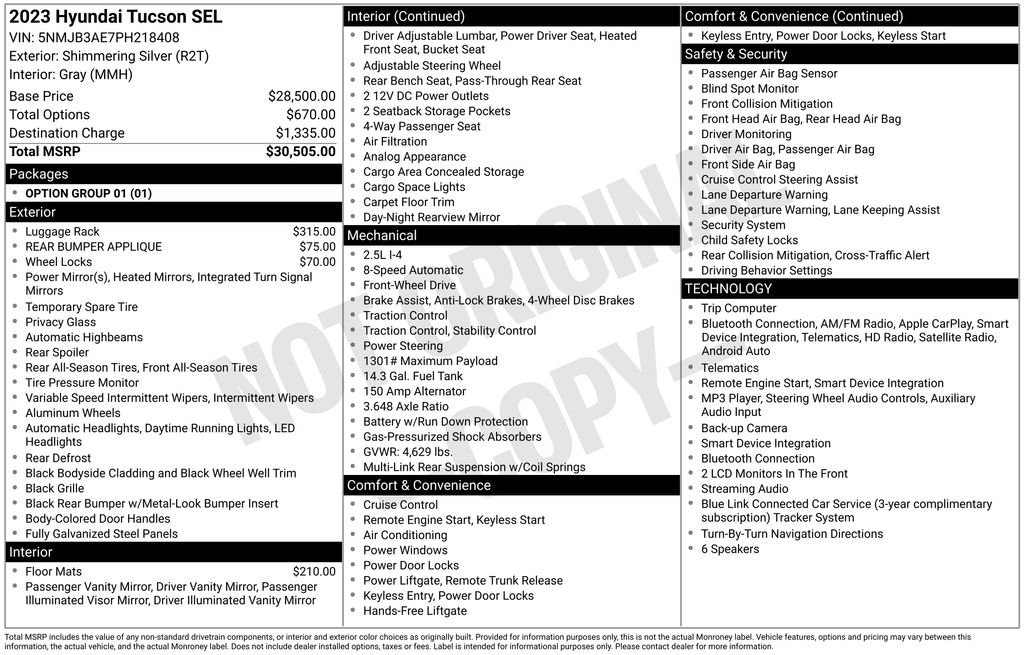 Used 2023 Silver Hyundai SEL image 4