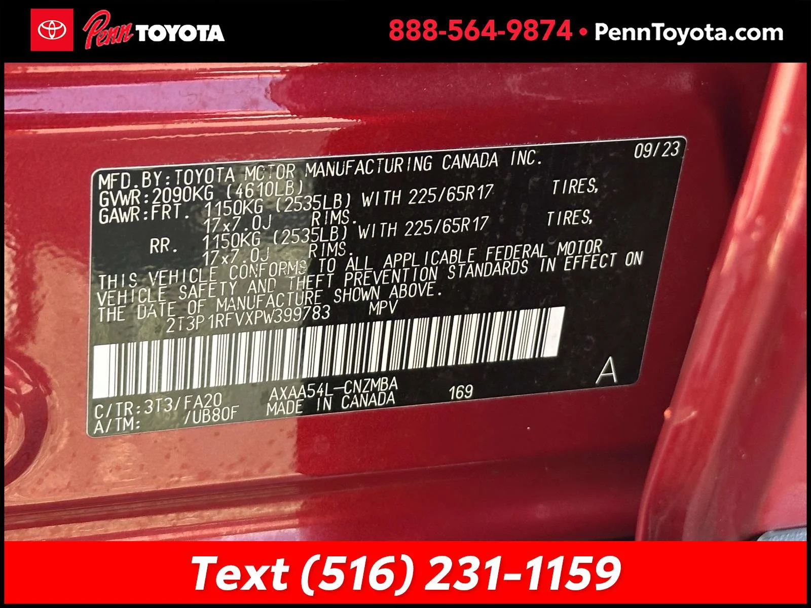 Used 2023 RUBY FLARE PEARL Toyota XLE image 19