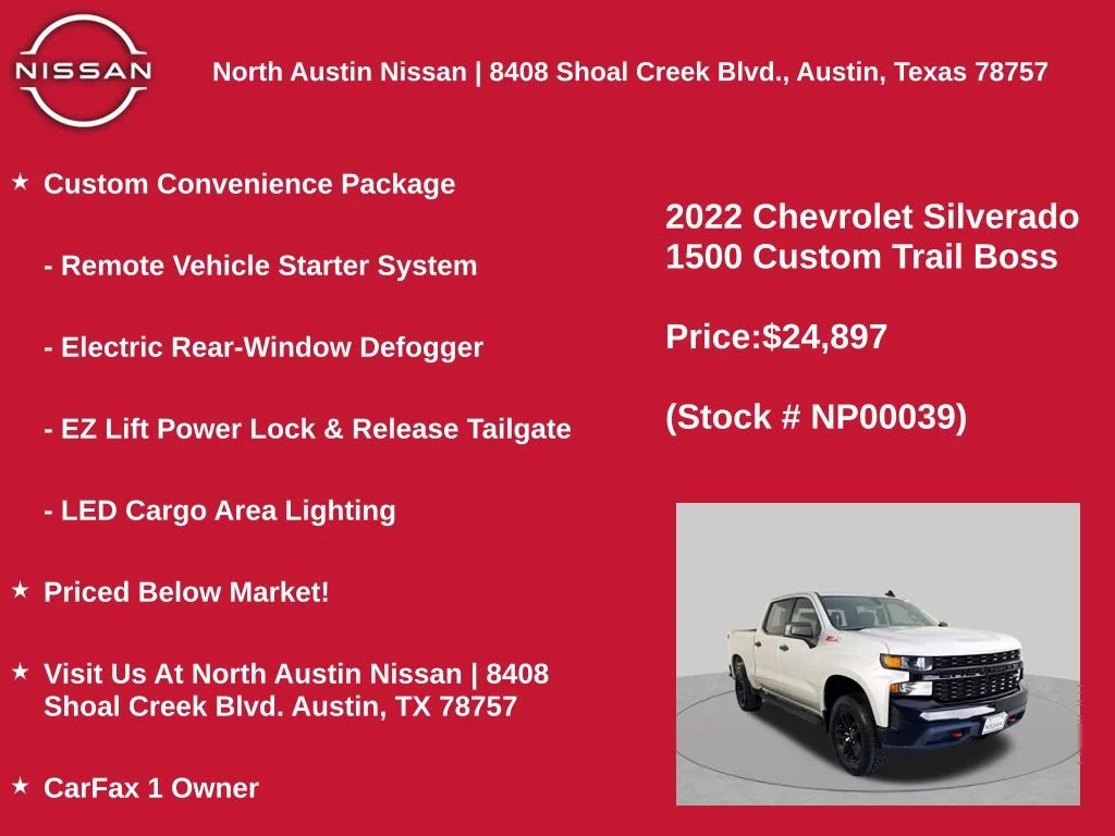 Used 2022 Silver Chevrolet Custom Trail Boss image 11