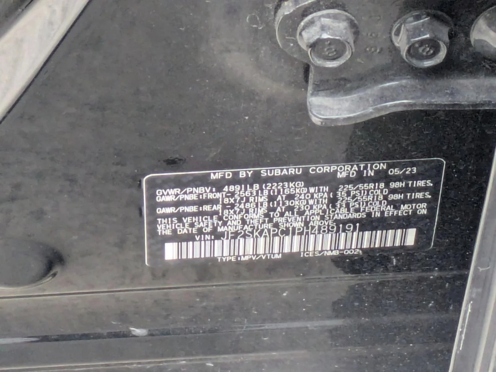 Used 2023 Crystal Black Silica Subaru Limited image 15