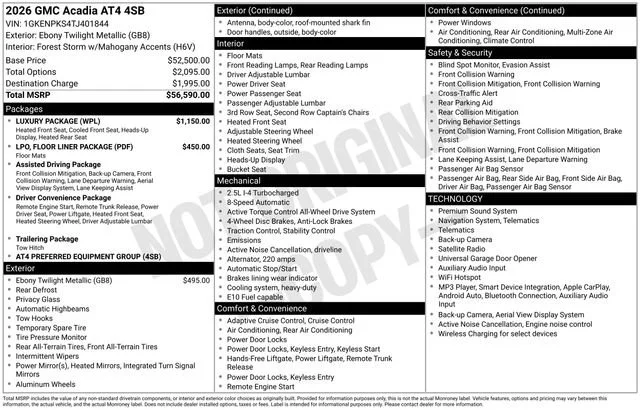 New 2026 Ebony Twilight Metallic GMC AT4 image 28