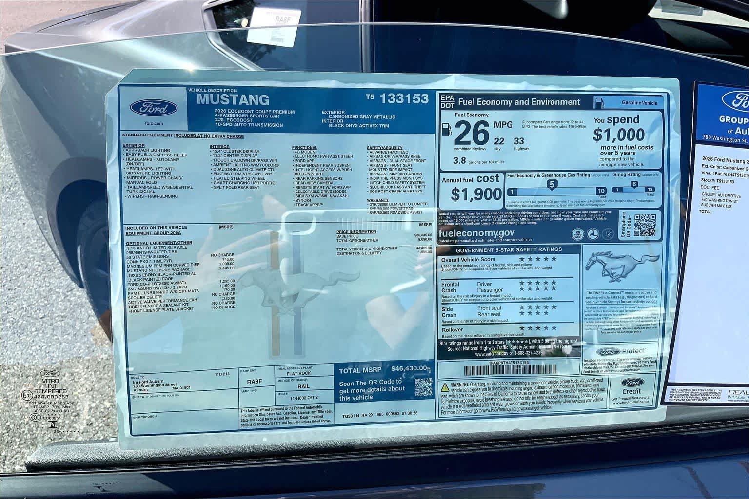 New 2026 Carbonized Gray Metallic Ford EcoBoost® Premium Fastback image 18
