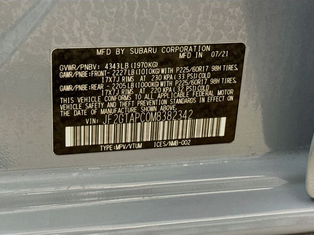Used 2021 Cool Gray Khaki Subaru Premium image 28