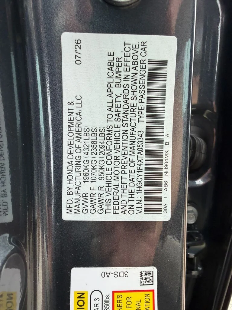 New 2026 Meteorite Gray Metallic Honda SE image 24