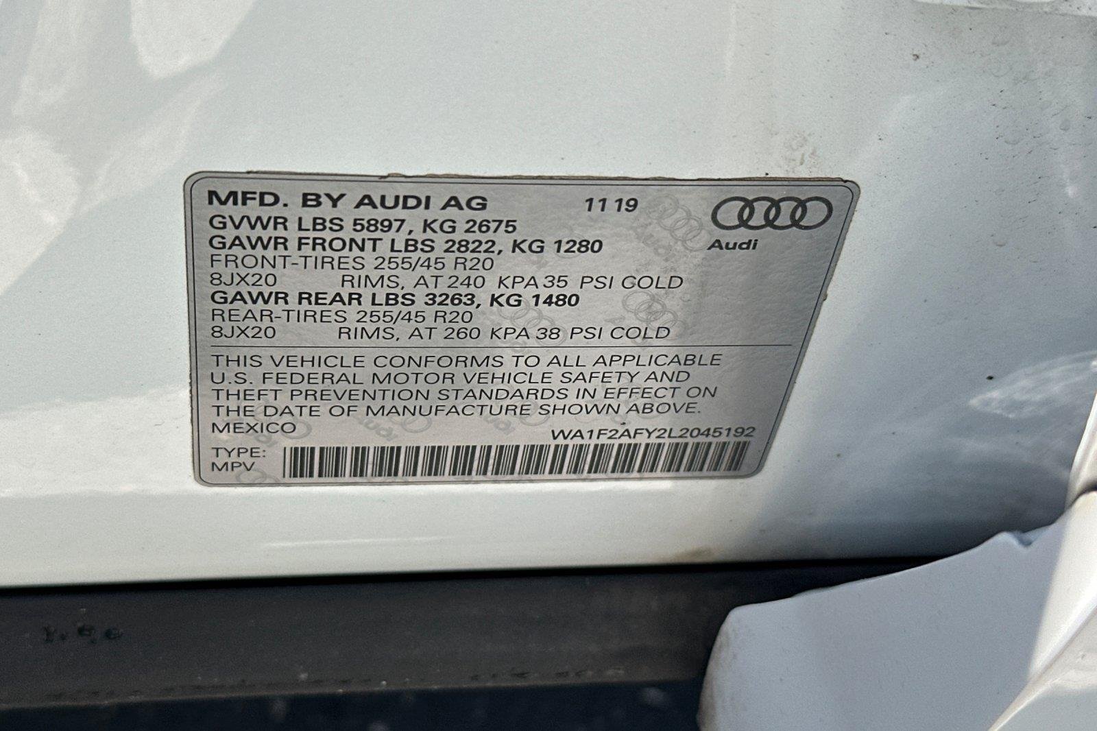 Used 2020 Glacier White Metallic Audi Prestige image 29