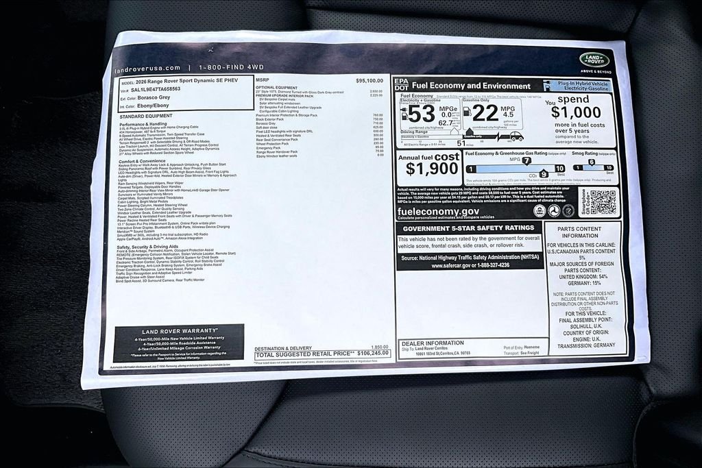New 2026 BORASCO GREY Land Rover Dynamic SE image 14