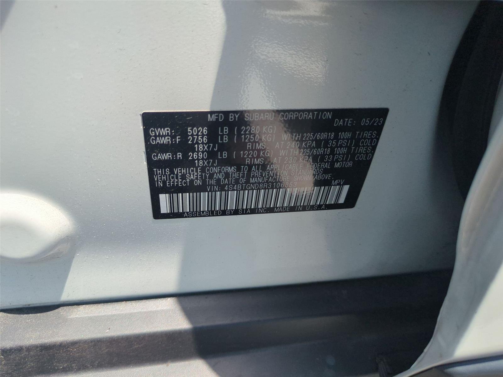 Used 2024 Crystal White Pearl Subaru Limited XT image 42