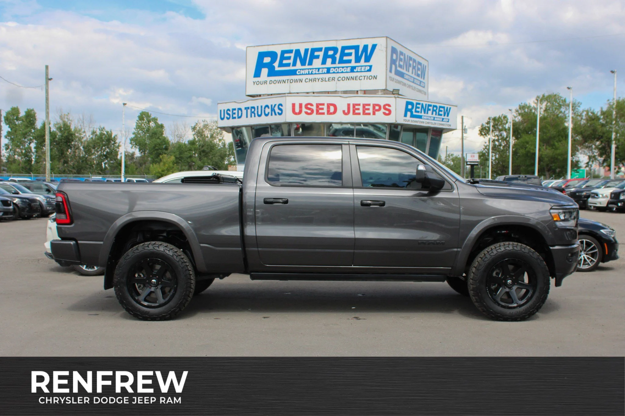 Used 2024 Grey RAM Laramie* Night Crew Cab 4x4 | Lifted | FOX Suspension | Fuel Rims|Heated & Ventilated Seats| image 1