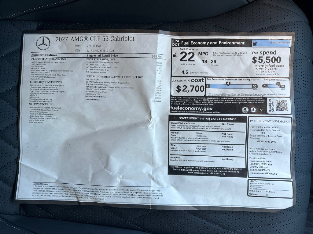 New 2027 MANUFAKTUR exclusive graphite grey magno Mercedes-Benz AMG® CLE 53 4MATIC+ Cabriolet image 33