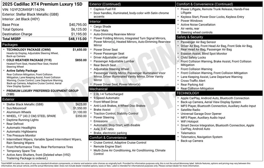 Used 2025 Black Cadillac Premium Luxury image 7