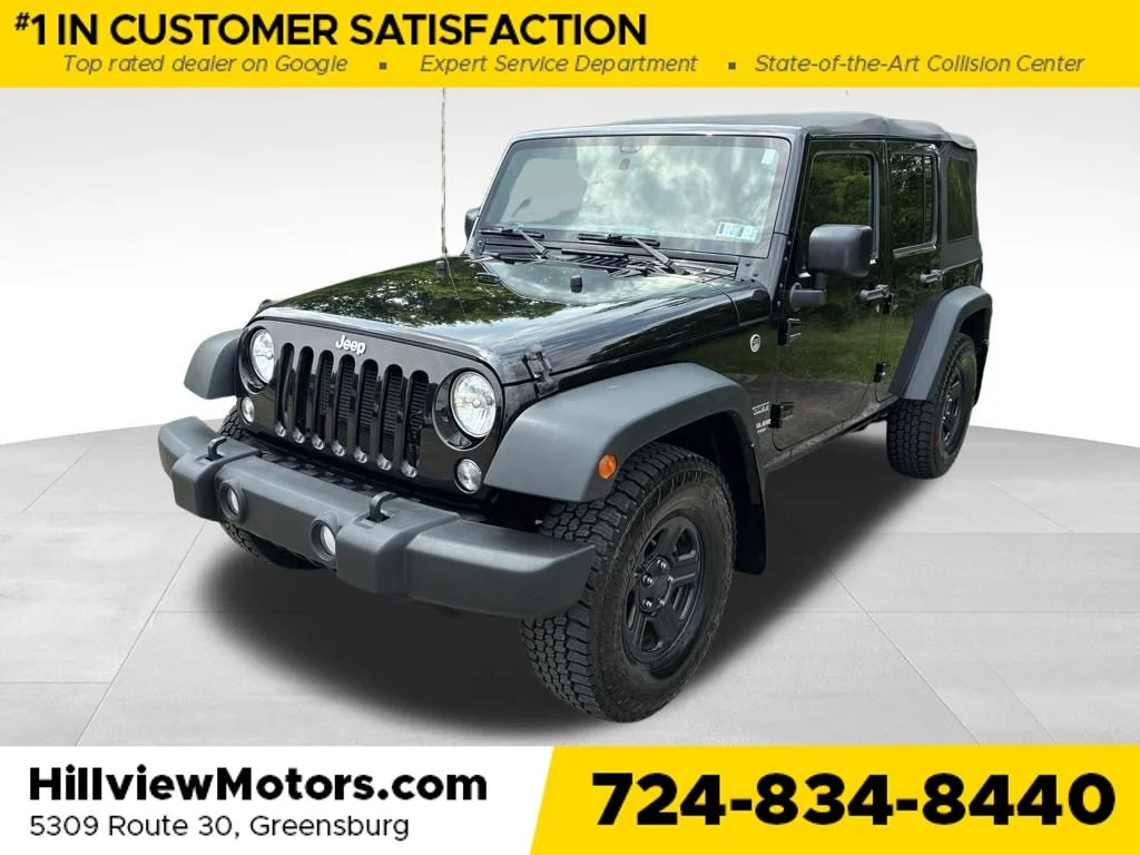 Certified Used 2016 Black Clearcoat Jeep Unlimited Sport image 1