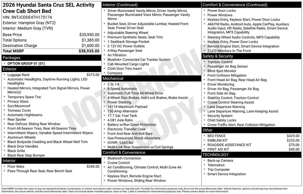 New 2026 Gray Hyundai SEL Activity AWD image 23