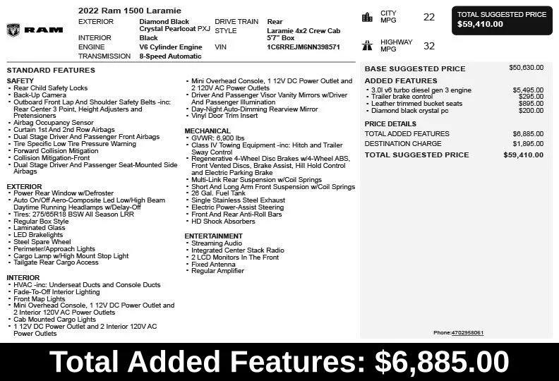 Used 2022 Black Ram Laramie image 3