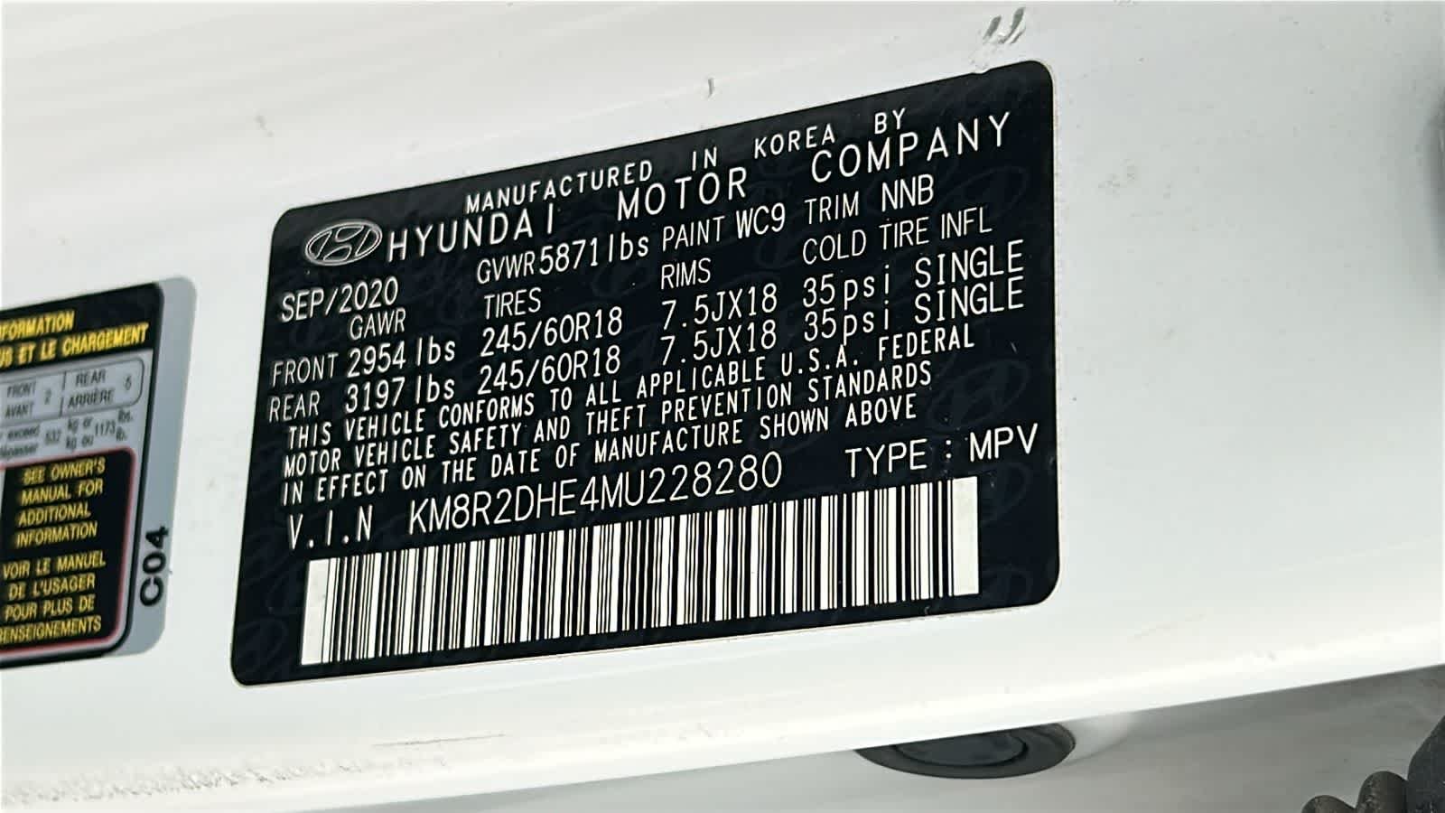 Used 2021 Hyper White Hyundai SEL image 30