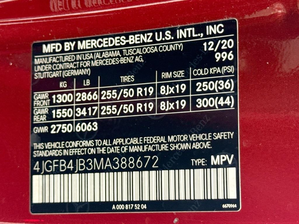 Certified Used 2021 designo Cardinal Red Metallic Mercedes-Benz GLE 350 image 34