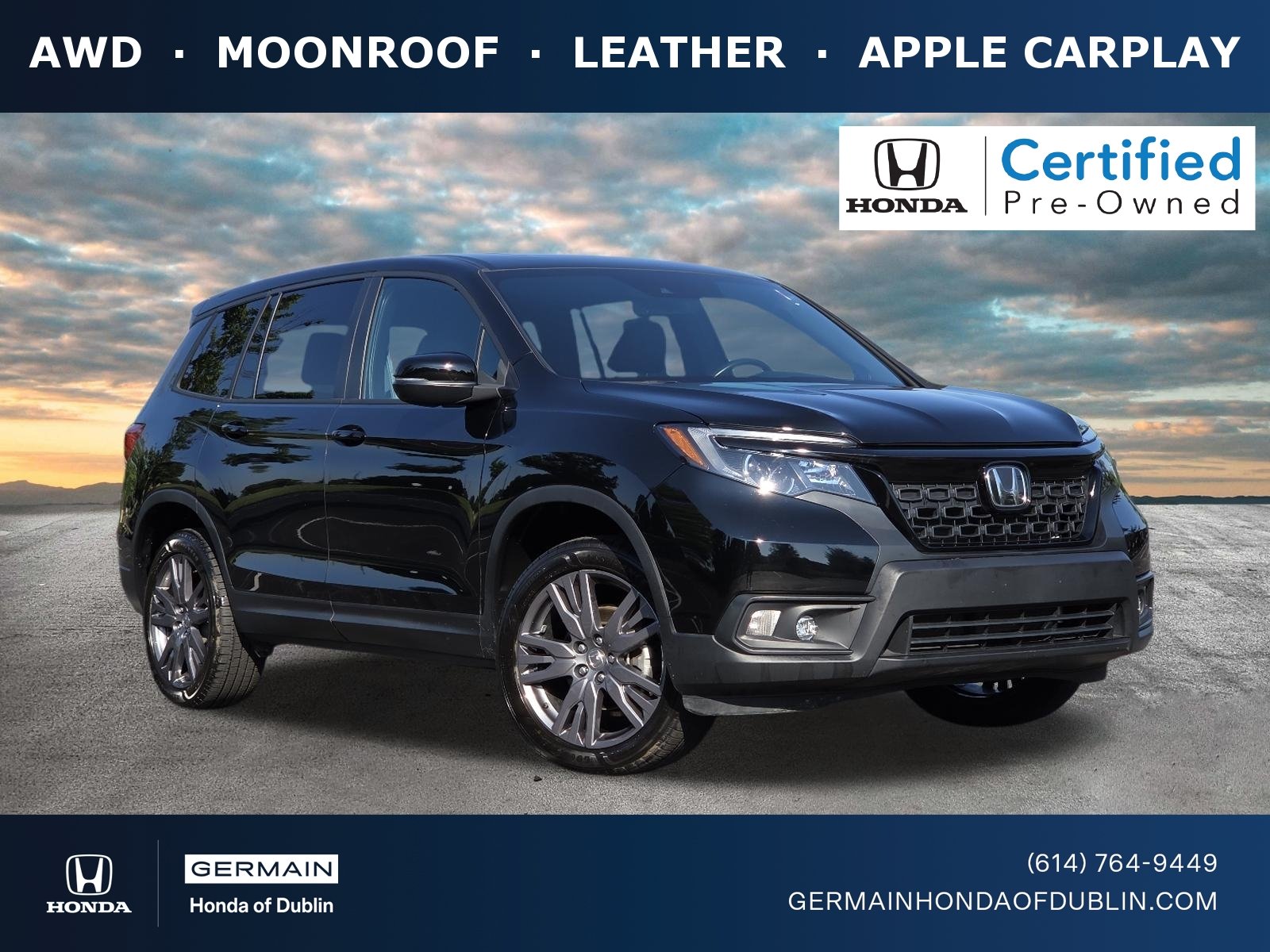 Certified Used 2021 Crystal Black Pearl Honda EX-L image 1