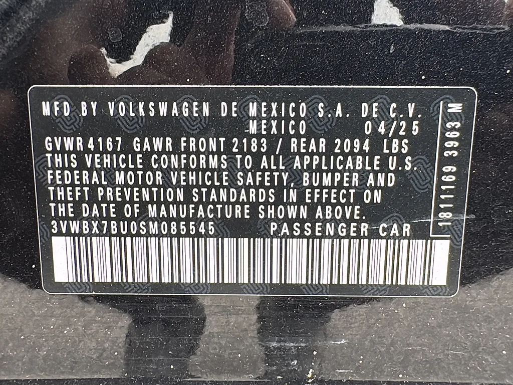 Certified Used 2025 Deep Black Pearl Volkswagen Sport Auto image 31