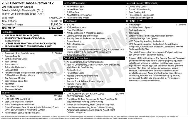 Certified Used 2023 MIDNIGHT BLUE METALLIC Chevrolet Premier image 1
