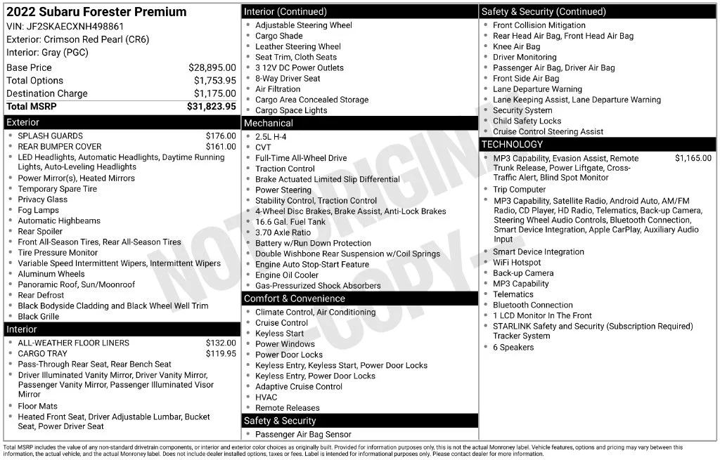 Certified Used 2022 Red Subaru Premium image 8